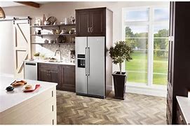 Image result for KRSC700HPS Kitchenaid 36 Inch Counter Depth Sidebyside Refrigerator With In Door Ice System And Clear Door Bins Printshield Stainless Steel