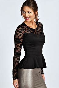 Image result for Long Sleeve Peplum Top