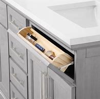 Image result for Allen + Roth Felix 60-In Vintage Gray Undermount Double Sink Bathroom Vanity With White Engineered Stone Top | FELIX-60VG