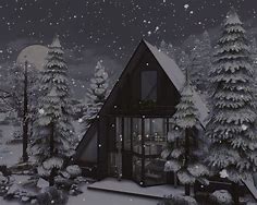“This dark, modern A-Frame home overlooks... |