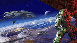 Image result for Halo 2 Cut Scene Space Battle