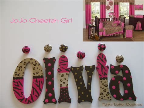 Zebra Cheetah Hand Painted Wooden Tween Wall Letters