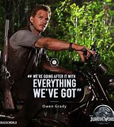 Image result for Chris Pratt Jurassic Park Motorcycle
