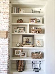 Image result for Book Shelves with Baskets