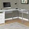 Image result for White Desk with Storage Drawers On Both Sides
