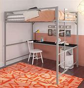 Image result for Metal Loft Bed with Desk
