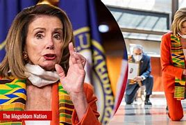 Image result for Nancy Pelosi in Kente Cloth with Congress