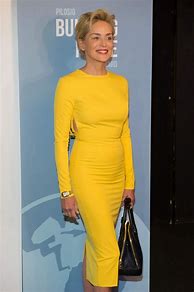 Image result for Sharon Stone Orange Dress