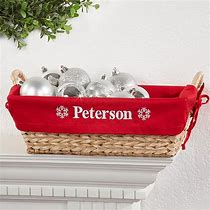 Image result for personalized holiday wicker basket - red