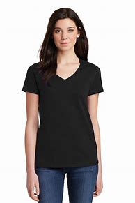 Image result for Black V-Neck T-Shirts Women with Logo