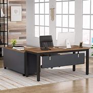 Image result for Long Computer Desk with Drawers