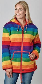 Image result for Rainbow Stripe Jean Jacket