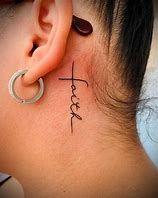 Image result for Cross Tattoo Behind Ear