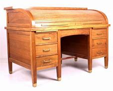 Image result for Vintage Oak Roll Top Desk