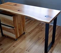 Image result for Wood and Steel Desk
