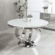 Image result for White Round Glass Dining Table