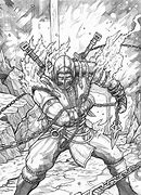 Image result for MKX Scorpion Pencil Drawing