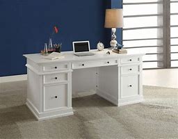 Image result for White Desk with Drawers On Both Sides