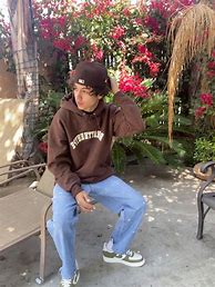 Image result for Brown Hoodie Outfit Men