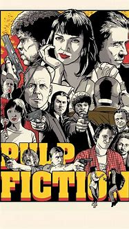 Image result for Pulp Fiction Black and White Poster