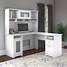 Image result for White L-shaped Office Desk with Drawers