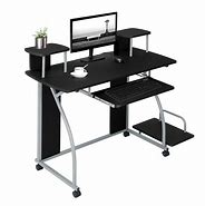 Image result for Black Computer Desk with Keyboard Tray