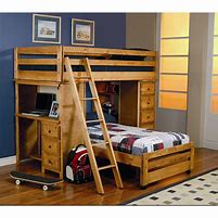 Image result for Wooden Bunk Bed with Desk