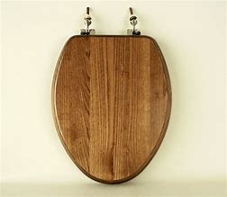 Image result for Elongated Wooden Toilet Seat