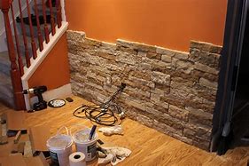 Image result for Faux Stone Accent Wall