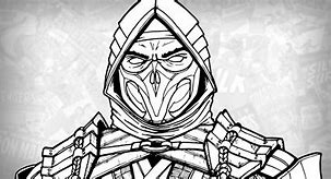 Image result for Scorpion Mask MK11 Drawing