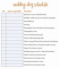 Image result for Wedding Day Schedule Template Free