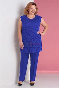 Image result for Blue Plus Size Mother Bride Pant Suits
