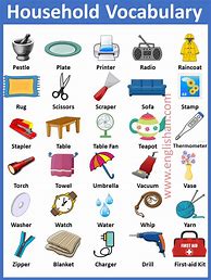 Image result for Household Items with 4 Letters