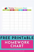 Image result for School Homework Chart Printable