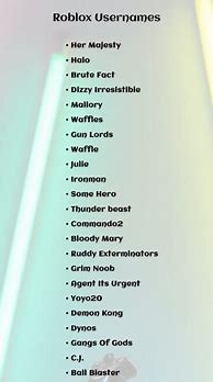 Image result for Usernames for Roblox List