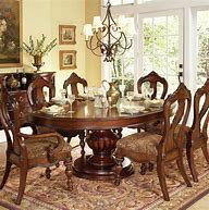 Image result for Round Wood Dining Table