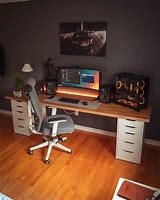 Image result for White Setup On Wooden Desk