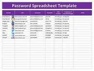 Image result for Password List Template Excel