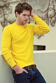 Image result for Fluffy Men Yellow Sweater