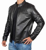 Image result for Black Leather Jackets for Men
