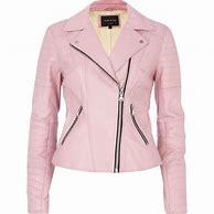 Image result for Ladies Pink Leather Jacket