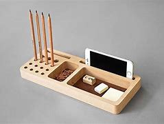Image result for Small Wood Desk with Glass Top