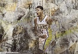 Image result for Paul George Flexing After Dunk