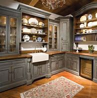 Image result for Rustic Painted Kitchen Cabinets