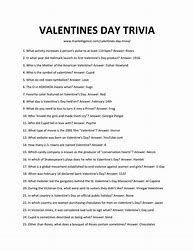 Image result for Valentine Trivia Printable