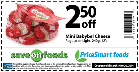 Save on Foods & PriceSmart Foods Group Coupons  Save $2.50 On Mini  