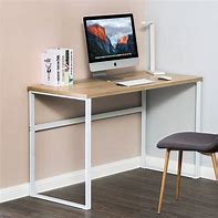 Image result for White Office Chair and Wooden Desk