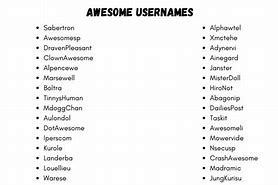Image result for Cool Usernames with Numbers