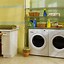 Image result for Shelves in Laundry Room with Wicker Baskets