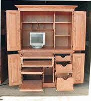 Image result for Hideaway Desk Armoire PC Tower
